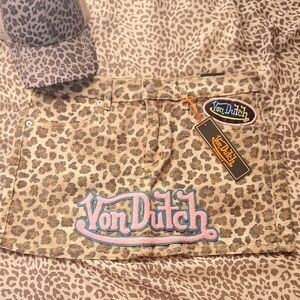 Von Dutch Leopard Print Skirt